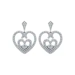 Boucles d'oreilles coeur arabesques - argent 925 & zircons