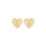 Boucles d'oreilles coeur gauffr en plaqu or - gamma