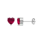 Boucles d'oreilles coeur rouge et argent 925 - valentine