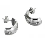 Boucles d'oreilles créateur en argent & swarovski pour femme - demi - créole Boucles d'oreilles créateur en argent & swarovski pour femme - demi - créole
