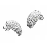 Boucles d'oreilles crateur femme en argent & swarovski - demi - lune