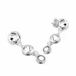 Boucles d'oreilles crateur femme, pendants argent & cristal de swarovski - chute