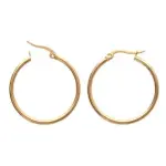 Boucles d'oreilles cr�oles femme, acier dor� 30 mm - paradise