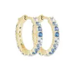 Boucles d'oreilles créoles en plaqué or & zircon bleu - sypha Boucles d'oreilles créoles en plaqué or & zircon bleu - sypha