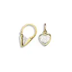 Boucles d'oreilles dormeuses femme, coeur en or & zircon - valentine Boucles d'oreilles dormeuses femme, coeur en or & zircon - valentine