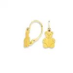 Boucles d'oreilles enfant, dormeuses en or - petit ourson Boucles d'oreilles enfant, dormeuses en or - petit ourson