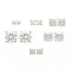 Boucles d'oreilles enfant & femme, clou plaqu or et zircon solitaire