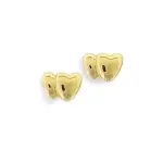 Boucles d'oreilles enfant & femme, plaqu or - 2 coeurs