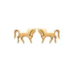 Boucles d'oreilles enfant & femme en plaqu or - cheval cabr