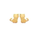 Boucles d'oreilles enfant en plaqu� or - chat