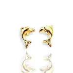 Boucles d'oreilles enfant plaqu or - dauphin