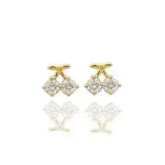 Boucles d'oreilles enfant, plaqu or et zircon - cerises