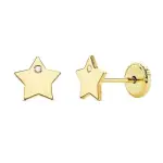 Boucles d'oreilles toile en or jaune 18 carats et zircon pour fille