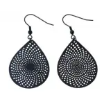 Boucles d'oreilles femme en acier inoxydable noir - mirage