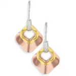 Boucles d'oreilles femme argent 3 tons & zircon - panama