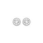 Boucles d'oreilles femme, argent & cristal blanc microserti 6 mm