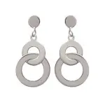 Boucles d'oreilles femme en argent rhodié, anneaux unis - adeva Boucles d'oreilles femme en argent rhodié, anneaux unis - adeva