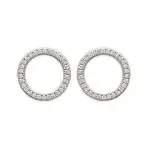 Boucles d'oreilles femme, cercle en argent & zircon - rive gauche Boucles d'oreilles femme, cercle en argent & zircon - rive gauche