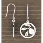 Boucles d'oreilles femme, citronnier en argent
