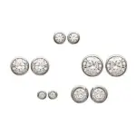 Boucles d'oreilles femme, clou argent et zircon serti clos, 2 mm � 6 mm