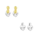 Boucles d'oreilles femme, coeur en zircon - cupidon