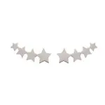Boucles d'oreilles femme, contours toils en argent rhodi