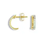 Boucles d'oreilles femme, demi - croles plaqu or et zircon - altesse