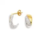 Boucles d'oreilles femme en diamant et or bicolore - diamant chic