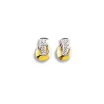 Boucles d'oreilles femme, diamants & or bicolore - tr�sor
