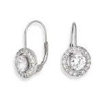 Boucles d'oreilles femme, dormeuses argent & zircon - eblouissement