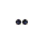 Boucles d'oreilles femme & enfant, plaqué or et saphir synthétique 4 mm Boucles d'oreilles femme & enfant, plaqué or et saphir synthétique 4 mm