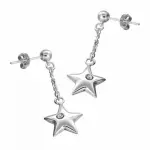 Boucles d'oreilles femme, etoiles plaqu argent & swarovski - astria