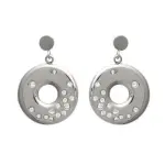 Boucles d'oreilles femme originales en acier et zircon - lilou