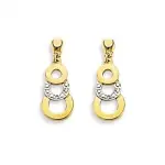 Boucles d'oreilles femme, pendant en or bicolore & diamant - salamanca Boucles d'oreilles femme, pendant en or bicolore & diamant - salamanca