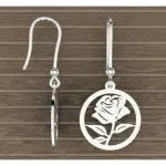 Boucles d'oreilles femme, rosier en argent, par cabanetchanque