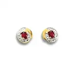 Boucles d'oreilles femme, rubis, or & diamants - constance
