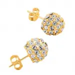 Boucles d'oreilles femme, swarovski et plaqu or - eclat blanc