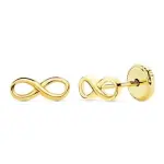 Boucles d'oreilles fille en or 18 carats, fermoir  vis - infini
