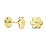 Boucles d'oreilles fille or 18 carats, fermoir  vis - rosace