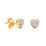Boucles d'oreilles en or 18k avec coeur bicolore et zircon - ariane Boucles d'oreilles en or 18k avec coeur bicolore et zircon - ariane