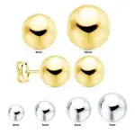 Boucles d'oreilles or blanc ou jaune - perles rondes