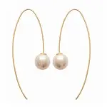 Boucles d'oreilles originales, perles blanches & plaqu or - sitta