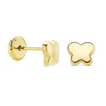 Boucles d'oreilles papillon doré en or 750 / 1000 pour bébé et fillette, fermoir à vis Boucles d'oreilles papillon doré en or 750 / 1000 pour bébé et fillette, fermoir à vis