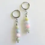 Boucles d'oreilles pastelia - agate morganite pastel & acier argenté Boucles d'oreilles pastelia - agate morganite pastel & acier argenté