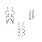 Boucles d'oreilles pendantes en argent pour femme - tourbillon Boucles d'oreilles pendantes en argent pour femme - tourbillon