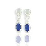 Boucles d'oreilles pendantes enfant, argent et saphir synthétique Boucles d'oreilles pendantes enfant, argent et saphir synthétique