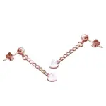 Boucles d'oreilles pendantes femme, coeur en plaqué or rose Boucles d'oreilles pendantes femme, coeur en plaqué or rose