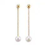 Boucles d'oreilles pendantes femme, perle d'eau douce et or - discrétion Boucles d'oreilles pendantes femme, perle d'eau douce et or - discrétion