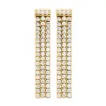 Boucles d'oreilles pendantes femme, plaqué or & zircon - flora Boucles d'oreilles pendantes femme, plaqué or & zircon - flora