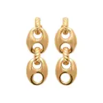 Boucles d'oreilles pendantes graines de caf� en plaqu� or